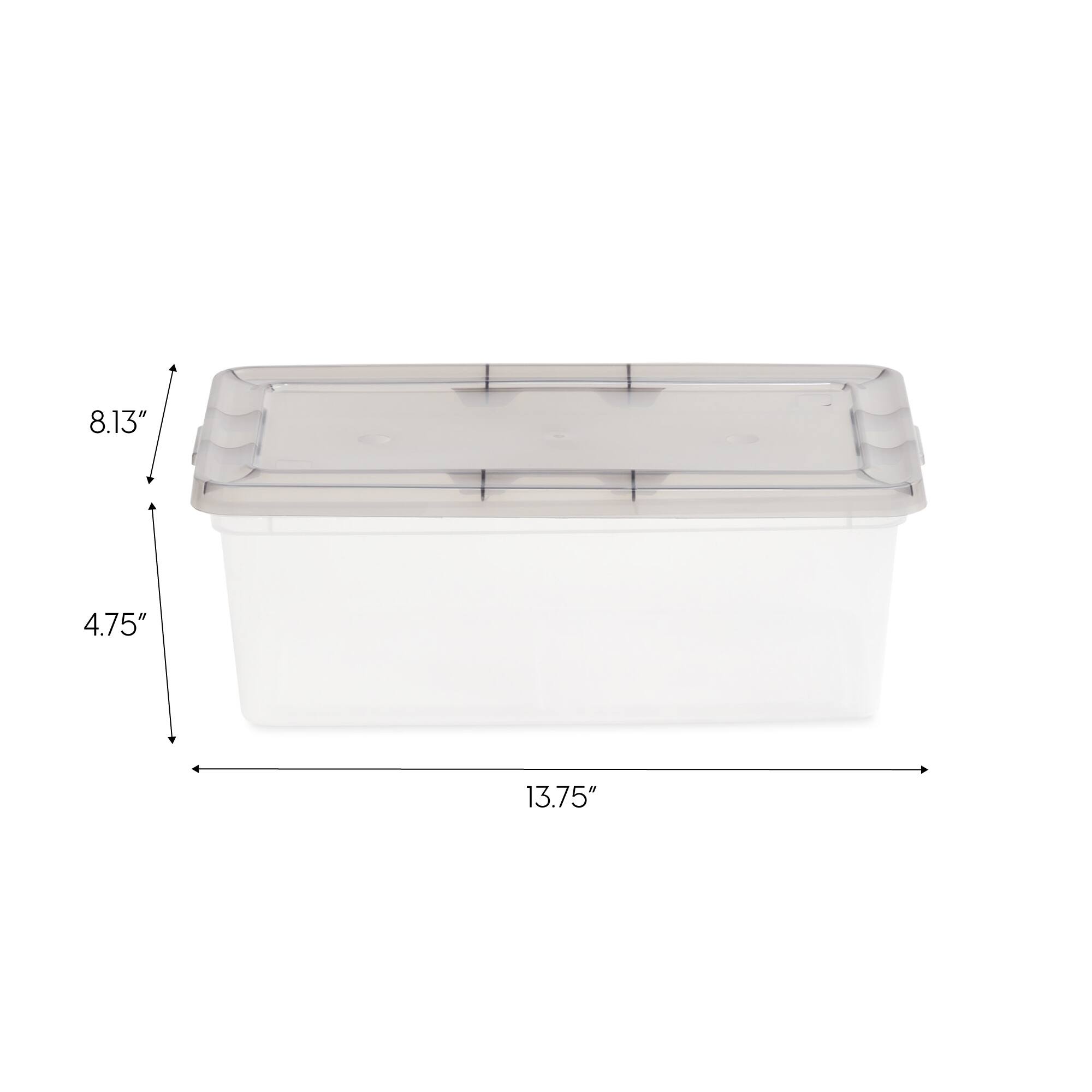 IRIS Clear Stackable Storage Boxes with Gray Lid